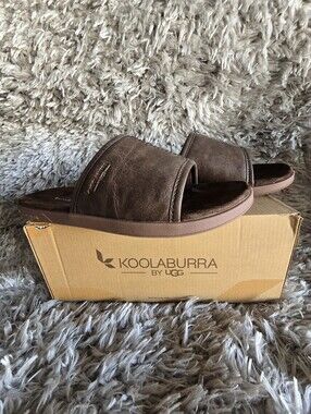 Koolaburra Brown Suede Slide Sandals for Men TREEVE